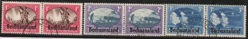 Bechuanaland 1945 Victory set of 3 pairs very fine used. SACC 124-126. Cat R120. (2023)
