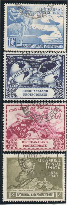 Bechuanaland 1949 UPU set of 4 very fine used. SACC 133-136. Cat R215. (2023)