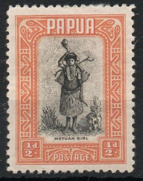 Papua 1932 ½d black & orange mounted mint (paper adherence to back). SG 130. Cat £4,50 (2022)