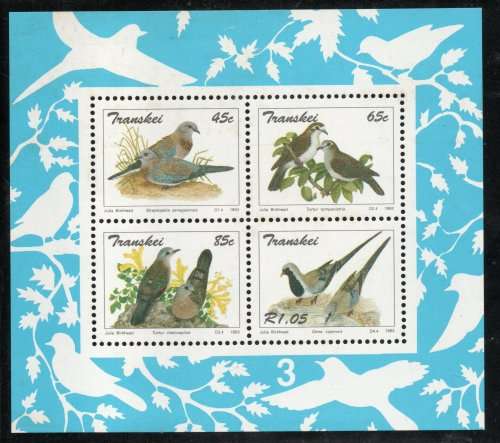 Transkei 1993 Doves mini sheet unmounted mint. SACC 317. Cat R120. (2023-25)