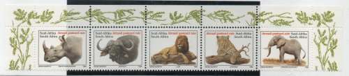 South Africa 1996 Big Five set/strip of 5 unmounted mint. SACC 941-5. Cat R200 (2023-25)