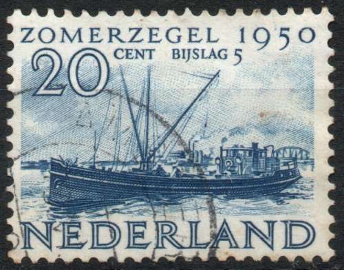NETHERLANDS 1950 `ZOMERZEGEL` 20+5c V.F.U. SG 718. CAT 23 POUNDS.