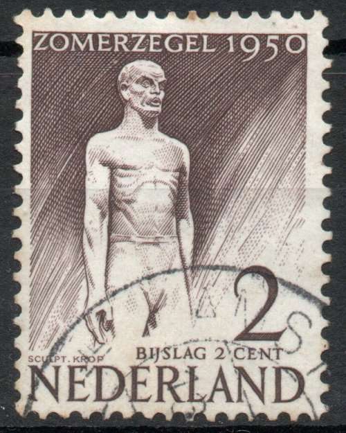 Netherlands 1950 Cultural Relief Fund 2c + 2c very fine used. SG 713. Cat £1,70 (2013)