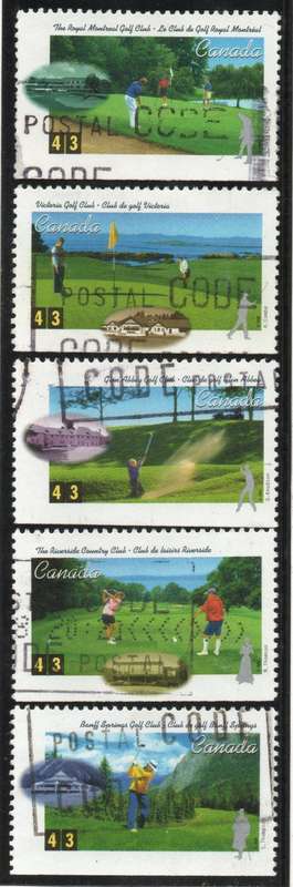 Canada 1995 Centenary of Royal Canadian Golf Association set of 5 vfu.  SG 1637-41. Cat £4 (2013)
