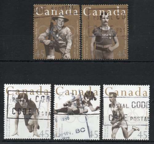 Canada 1996 Australian Gold Medal Winners set of 5 fine used.  SG 1691-1695. Cat £4,25 (2013)