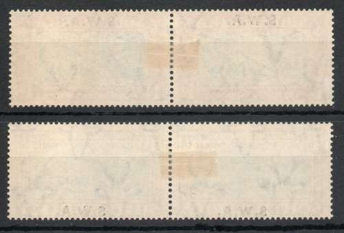 South West Africa 1938 Voortrekker Commemoration set of 2 pairs mm. SACC 136-137. Cat R750 (2023-25)