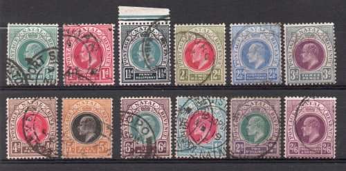 Natal 1902-03 KEVII Definitive ½d - 2/6d fine - very fine used. SACC 109-120. Cat R1823 (2023-25)