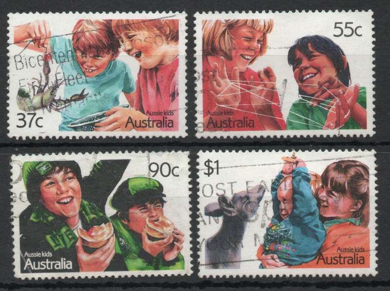Australia 1987 `Aussie Kids` set of 4 very fine used. SG 1086-1089. Cat £4,90 (2022)