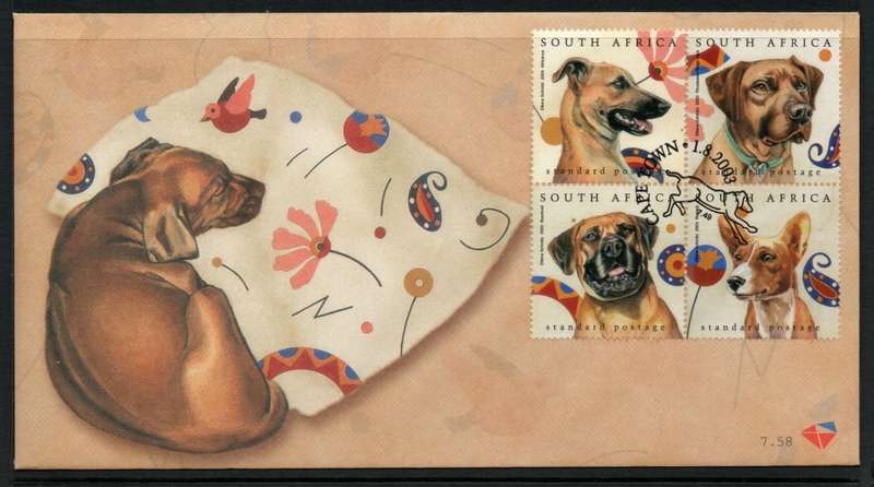 South Africa 2003 African Dogs set of 4 on FDC 7.58. SACC 1560. Cat R90 (2023-25)
