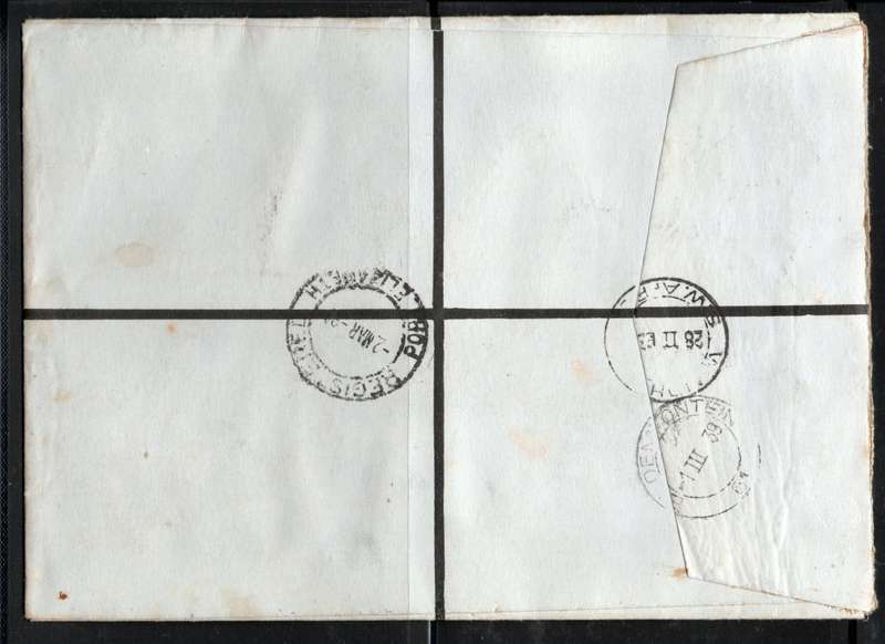 South West Africa 1938 Voortrekker Commemoration set in blocks of 4 on registered cover to PE.
