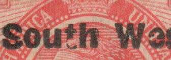 South West Africa 1926 KGV 1d red block of 6 mint. Interrupted printing of ovptd. SACC 53. Cat R290+