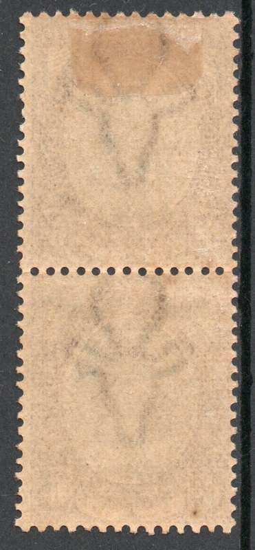 South West Africa 1923 6d black & violet vertical pair mint. SACC 20. Cat R400 (2023-25)