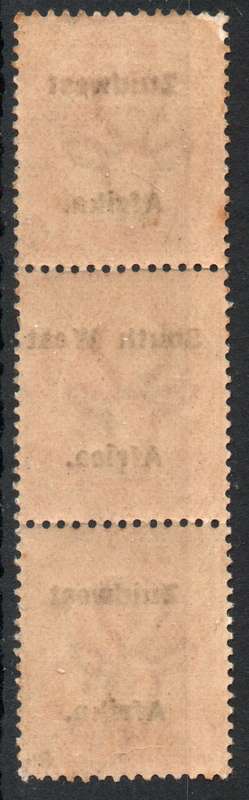 South West Africa 1926 KGV 1d red strip of 3 unmounted mint. SACC 53. Cat R180 for horiz pair.