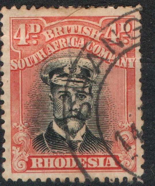 Rhodesia BSA Company 1913-22 Admiral 4d Die III Perf 14 fine used. SACC 262. Cat R350 (2023-25)