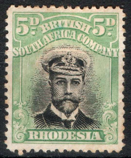 Rhodesia BSA Company 1913-22 Admiral 5d Die II Perf 14 fine mm. SACC 227. Cat R700 (2023-25)