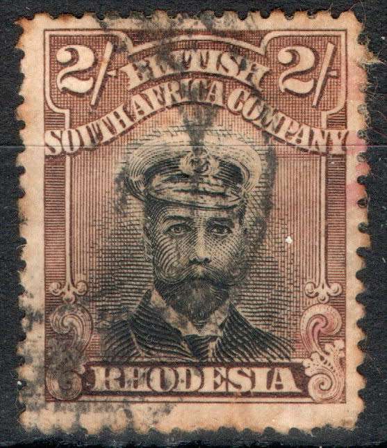 Rhodesia BSA Company 1913-22 Admiral 2/- Die II Perf 14 used. (toned) SACC 234 Cat R450 (2023-25)
