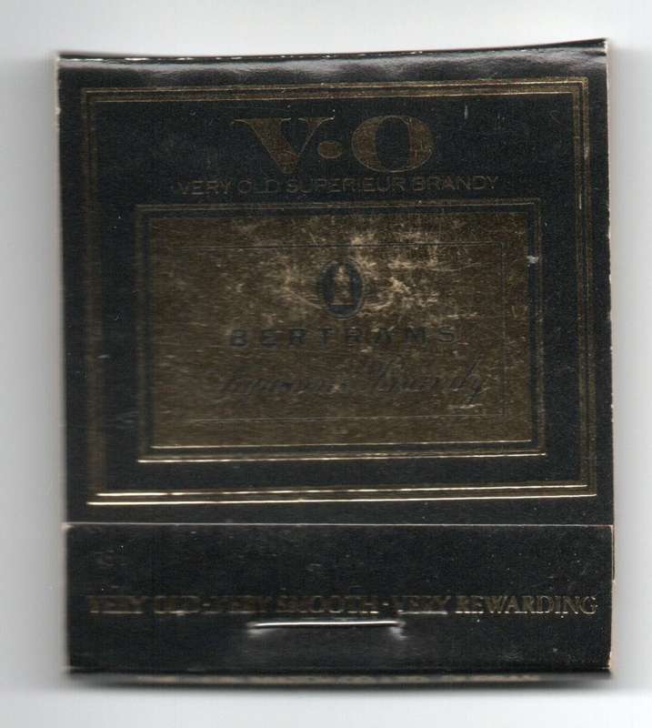 Bertrams V.O Superrieur Brandy Matchbook.