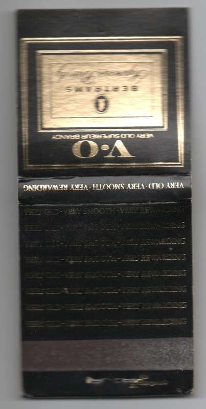 Bertrams V.O Superrieur Brandy Matchbook.