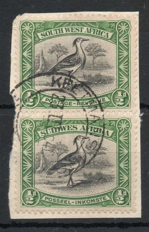 South West Africa 1931 Definitive ½d Kori Bustard with `Keetmanshoop` cancel.
