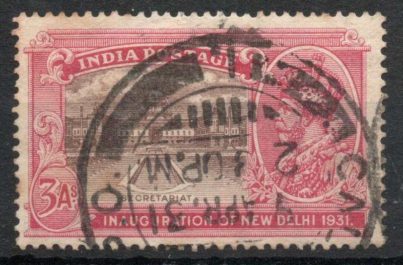 India 1931 Inauguration of New Delhi 3a fine used. SG 230. Cat £3,25