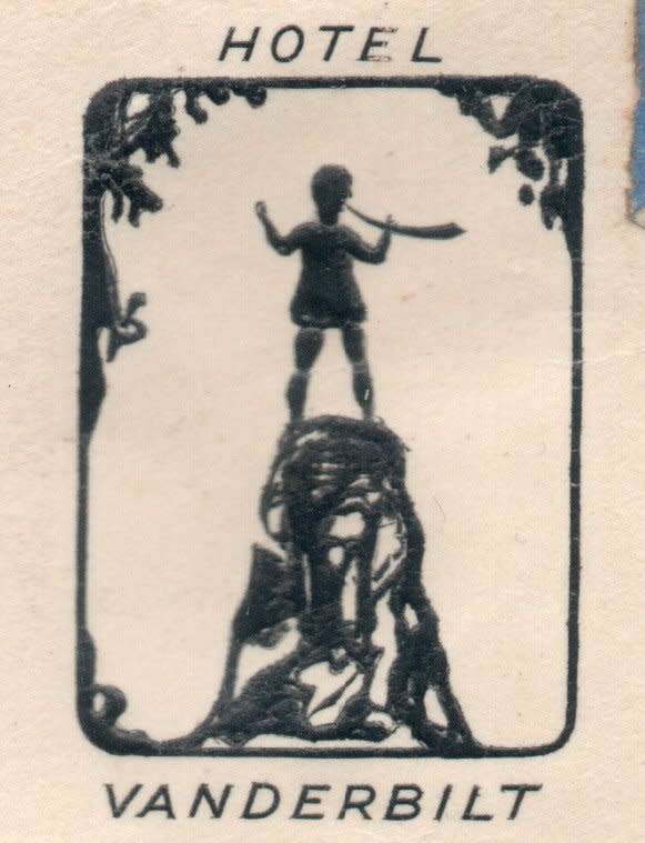 Great Britain 1934-36 KGVI 1½d x 4 on cover South Kensington to SA. "HOTEL VANDERBILT" logo on cover