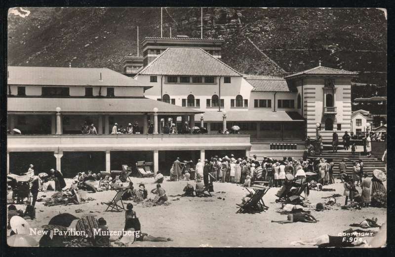 New Pavillion, Muizenberg Post Card with "4-11-36" Cape Town / Kaapstad CDS.
