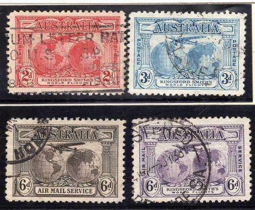 AUSTRALIA 1931 KINGSFORD SMITH'S FLIGHTS SET OF 4 FINE - VFU. SG 121-123 + 139