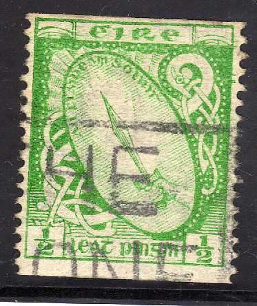 IRELAND 1922 DEFINITIVE 1/2d IMPERF X PERF 14 W/MARK SIDEWAYS. SG 71a