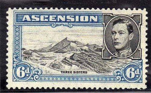 ASCENSION 1938 DEFINITIVE 6d PERF 13 LMM. SG 43a CV 10 POUNDS.