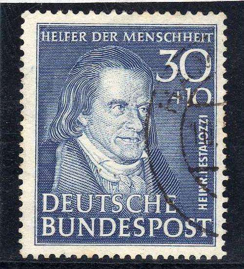 GERMANY 1951 30pf + 10pf BLUE VFU. SG 1072. CV 140 POUNDS