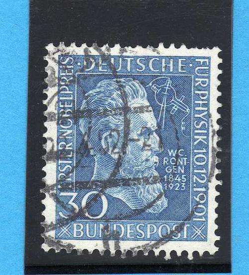 GERMANY 1951 30pf BLUE FINE USED. SG 1073. CV 16 POUNDS.