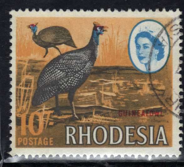 RHODESIA 1966-70 MARDON PRINTING 10/- VFU SACC 154 CV R320