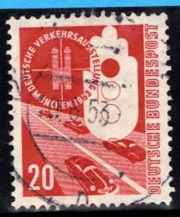 GERMANY (FED REPUBLIC) 1953 TRANSPORT EXHIB 20PF RED VFU.