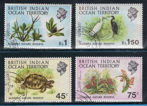 BRITISH INDIAN OCEAN TERRITORY 1971 ALDABRA NATURE RESERVE SET OF 4. VFU