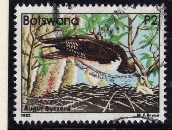 BOTSWANA 1982. P2 BIRD DEFINITIVE "AUGUR BUZZARD" VFU. SG 532.CAT 17 POUNDS.