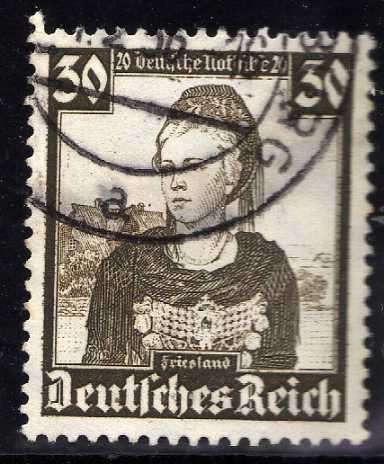 GERMANY 1935 WELFARE FUND 30 + 20 PF VFU. SG 593. CAT 18 POUNDS.
