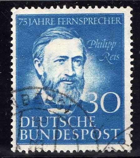 GERMANY (FED REPUBLIC) 1952 TELEPHONE ANNIV 30 PF VFU. SG 1087.