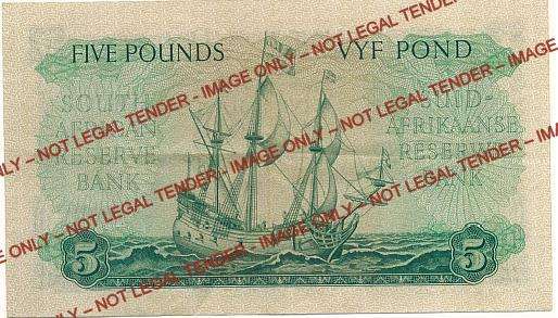 MH De Kock - Five pound - 3rd issue - C71 - VF Condition