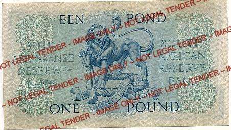 MH De Kock - One pound - 3rd issue - B178 - F Condition