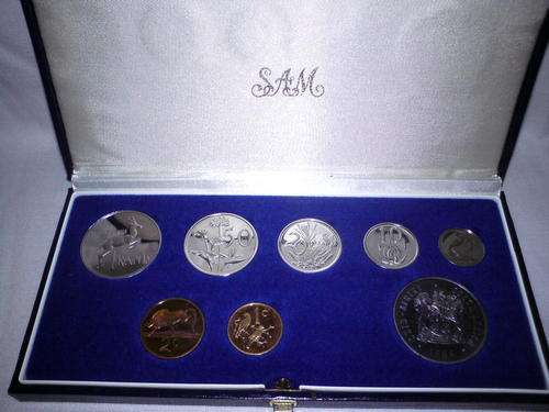 1989 RSA 2nd decimal SAM Proof set, including R1 nickel and no 1/2c