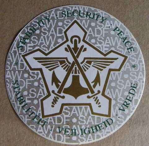 SADF Lisence Disc Sticker