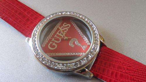 LADIES GUESS WATCH GENUINE LEATHER STRAP - RED!!!