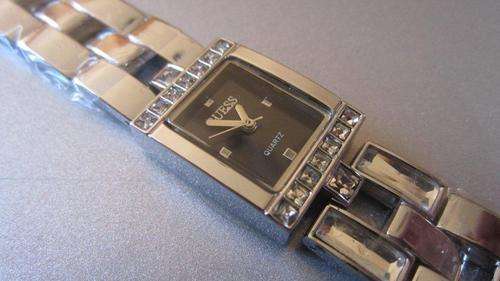LADIES GUESS WATCH - BLACK SLIM RECTANGLE FACE!!!