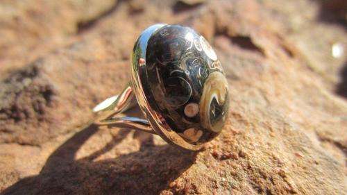 STERLING SILVER RING WITH GENUINE TORTELLA JASPER GEMSTONE!!