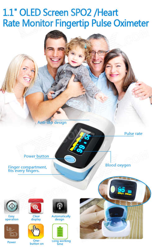 Heart Rate Monitor Fingertip Pulse Oximeter