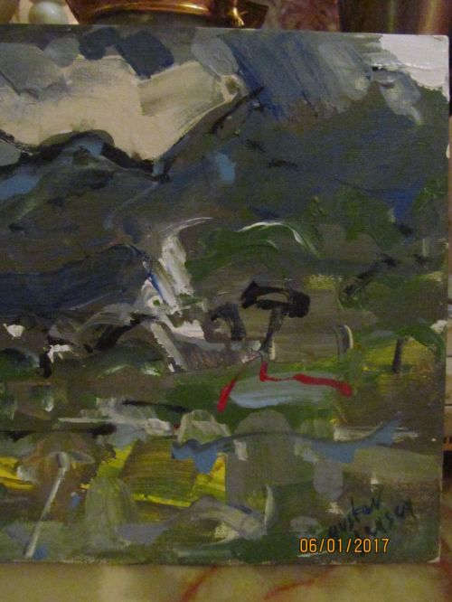 SCANDINAVIAN OILS !! Unframed Oil on Board - Impressionist Landscape Art - Signed