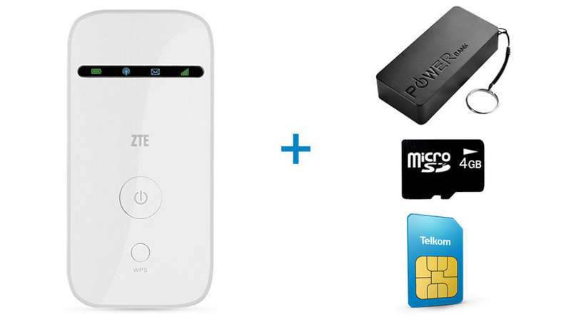 ZTE MF65M 3G MiFi Pocket Router + Monthly Recurring Data Bundle 1GB + Accessories