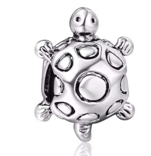 S925 Sterling Silver Cute Tortoise Charm Beads fit Pandora Snake Chain Bracelet
