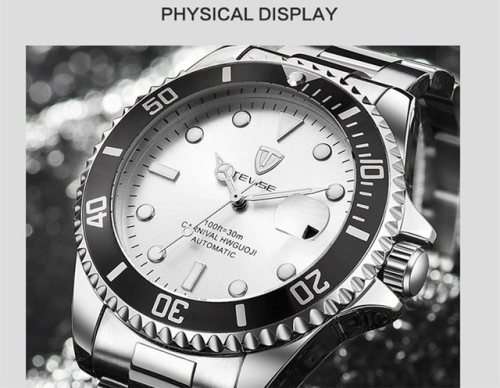 Tevise T801 Submariner, Chronometer Certified, Black/Silver