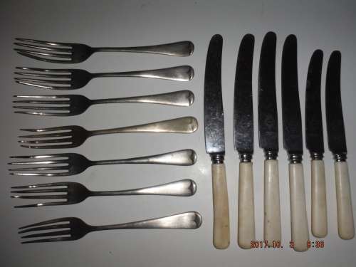 Vintage cutlery. Knives and forks